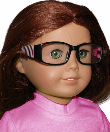 Pink & Black Stripe Glasses