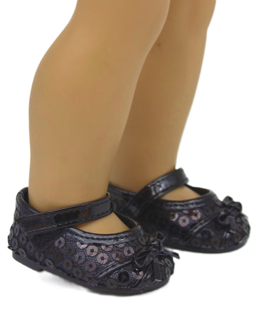 Black Sequin Mary Janes