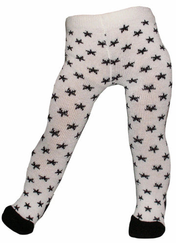 White Tights w/ Black Stars
