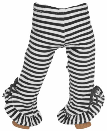 Ruffled Black Stripe Leggings