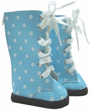 Blue Polka Dot Boots