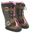 Brown & Pink Leather Boots