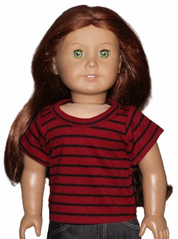 Burgundy & Black Stripe Tee