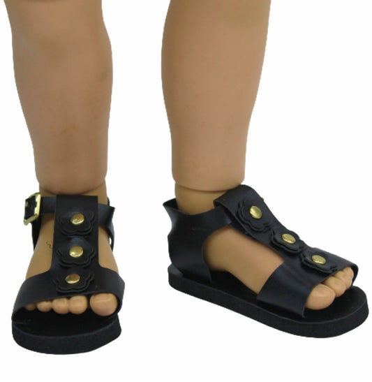 Black Flower Sandals