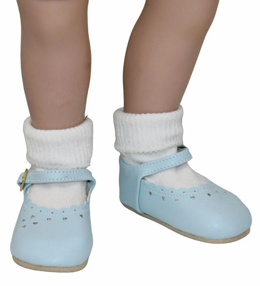 Light Blue Heart Mary Janes