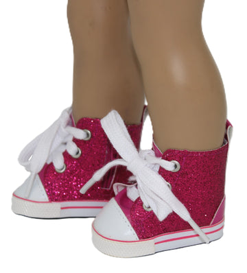 Pink Glitter Mid Tops