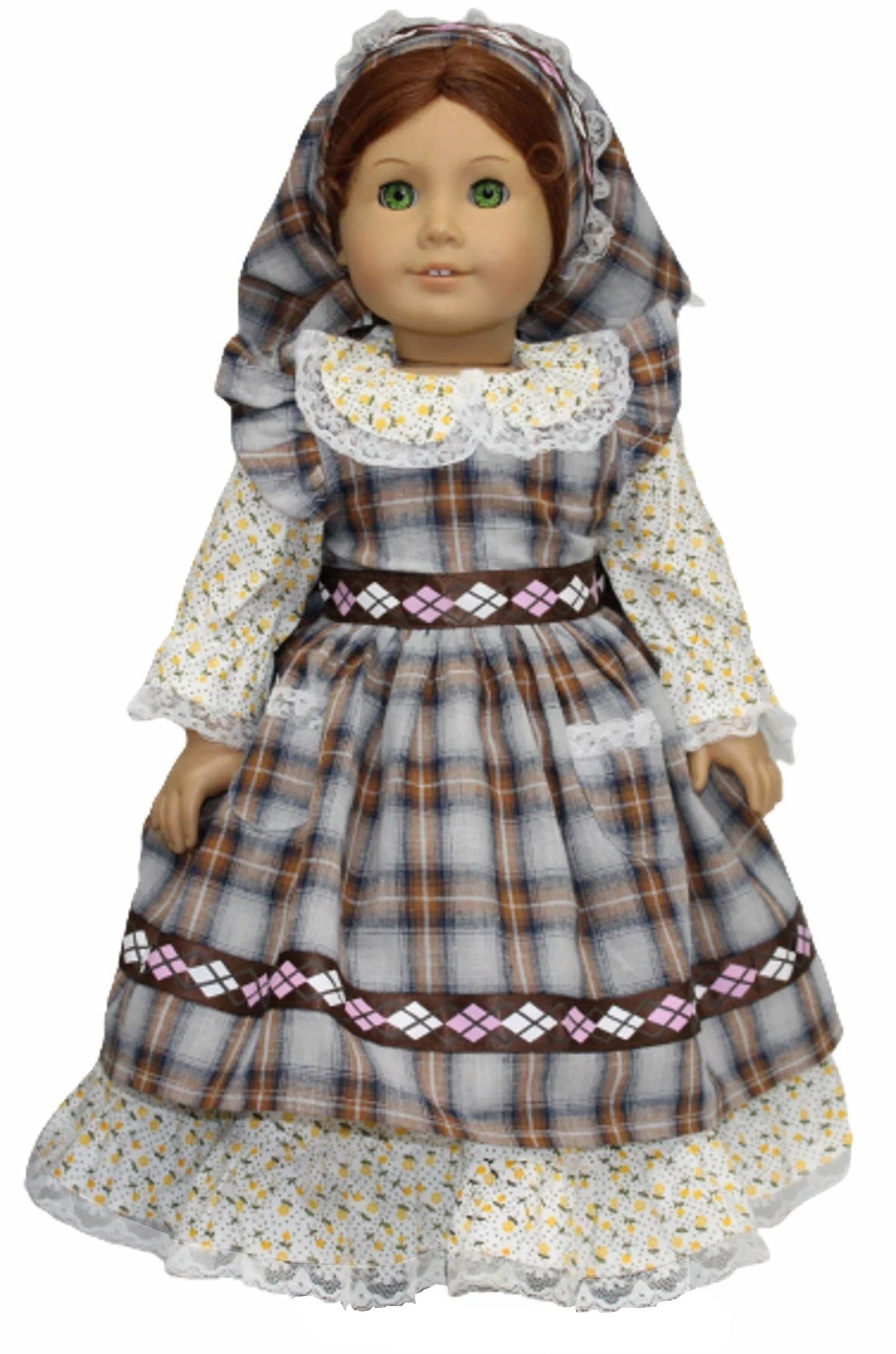 Floral Dress & Plaid Apron