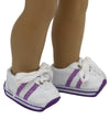 White w/ Purple Stripe Sneakers