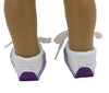 White w/ Purple Stripe Sneakers