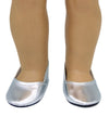 Shiny Silver Metallic Flats