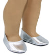 Shiny Silver Metallic Flats