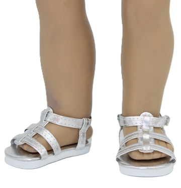 Silver Strappy Sandals