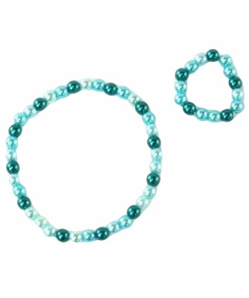 Teal Pearl Necklace Set