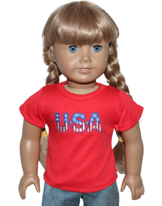 Red Tee w/ Patriotic USA