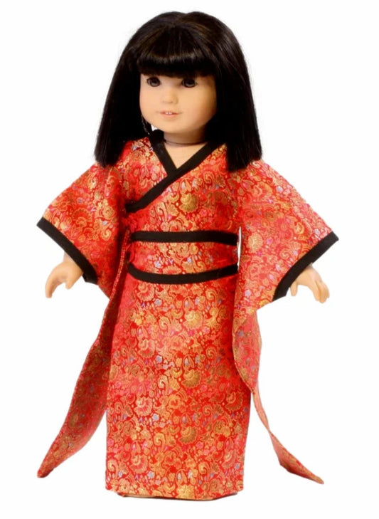 Red Floral Kimono Dress