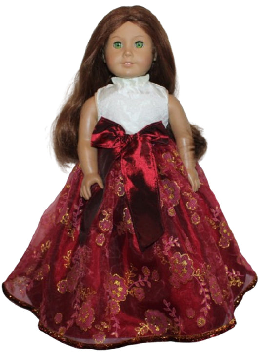 Burgundy & Ivory Gown