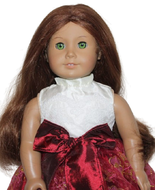 Burgundy & Ivory Gown