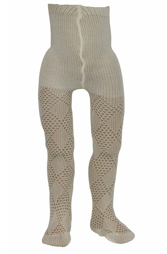 Ivory Diamond Knit Tights