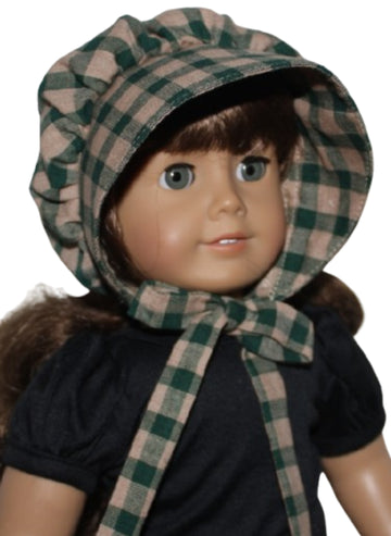 Green/Tan Plaid Prairie Bonnet