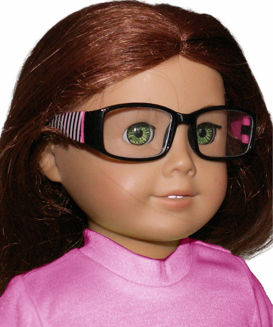Pink & Black Stripe Glasses