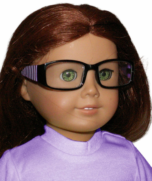 Purple & Black Stripe Glasses