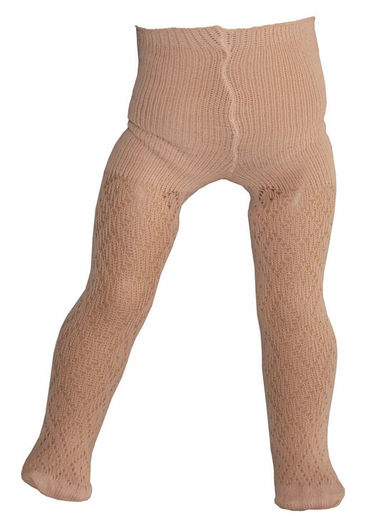 Beige Diamond Pattern Tights