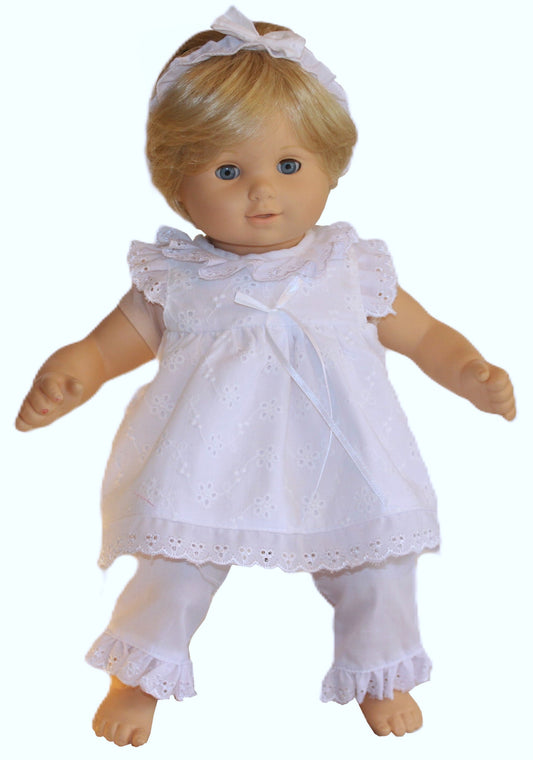 White Eyelet Dress & Pants