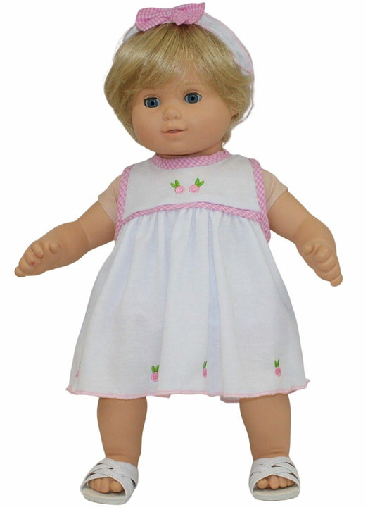 White Dress w/Pink Gingham