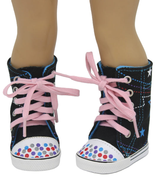 Black "Star" High Top Sneakers