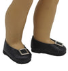 Black Buckle Flats