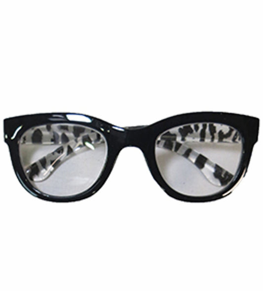 Black Glasses w/ Zebra Accents