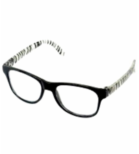 Black Glasses w/ Zebra Accents