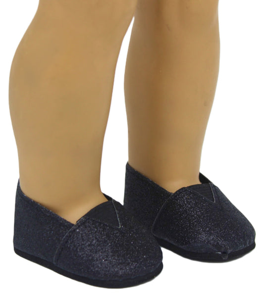 Black Glitter "Toms" Loafers