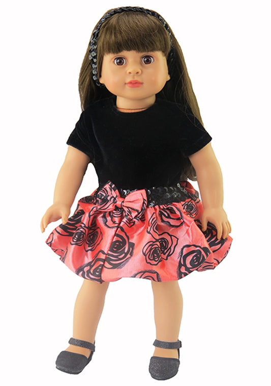 Black Top & Pink Skirt