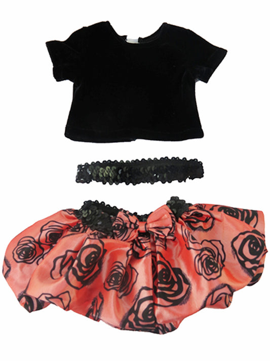 Black Top & Pink Skirt