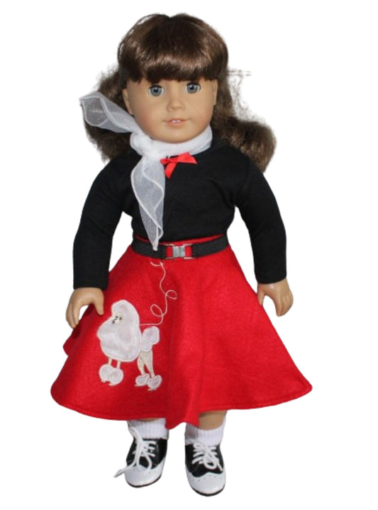 Red Poodle Skirt Set