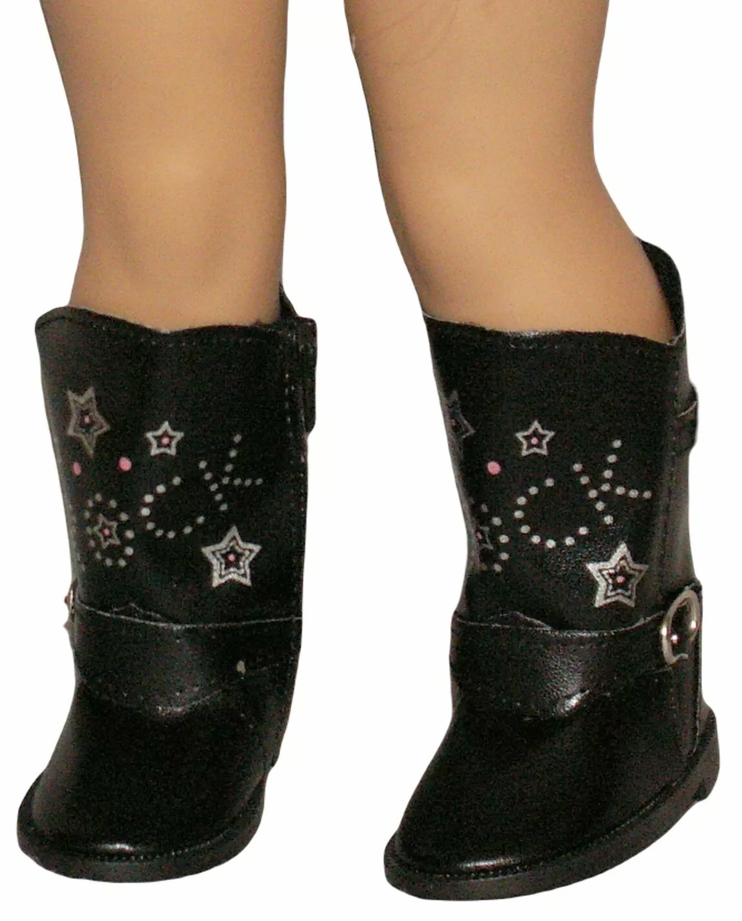 Black Leather Rock Boots