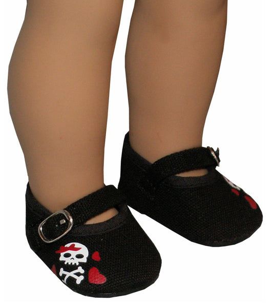 Black Skull & Heart Shoes