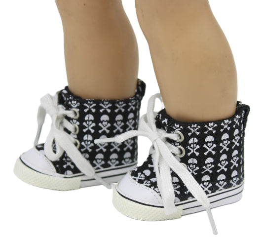 Black Skull & Crossbones High Tops