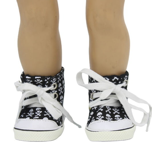 Black Skull & Crossbones High Tops
