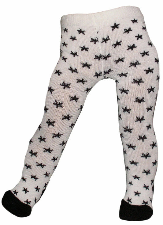 White Tights w/ Black Stars