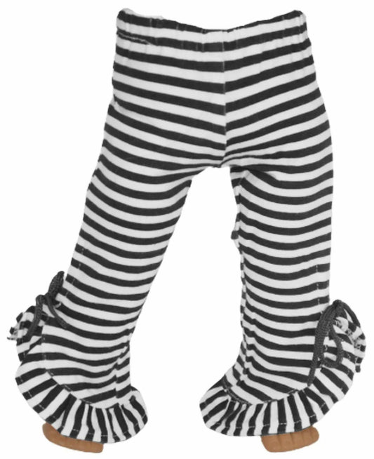 Ruffled Black Stripe Leggings