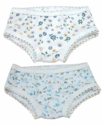 Blue Floral Low Rise Panty Set