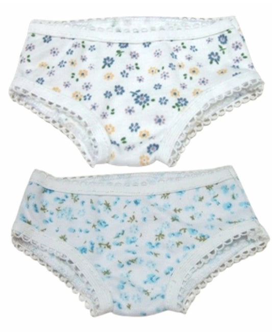 Blue Floral Low Rise Panty Set