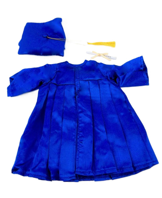 Blue Graduation Cap & Gown