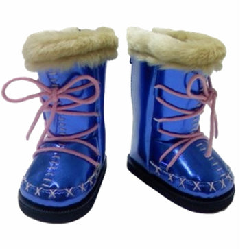 Metallic Blue Boots