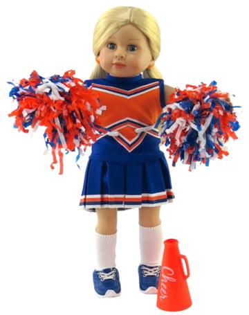 Blue & Orange Cheerleader Set