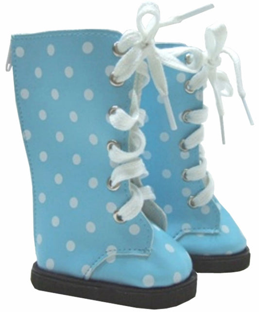 Blue Polka Dot Boots