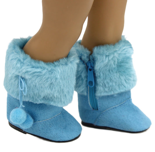 Blue Fur Boots