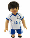 Blue & White Soccer Jersey & Shorts